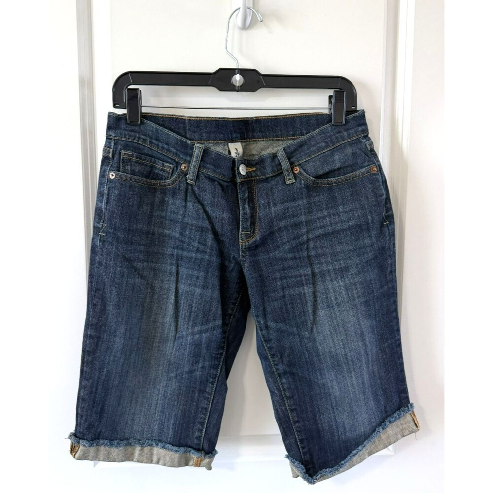 Lucky Brand Medium Wash Blue Denim Jean Bermuda Shorts Long inseam Size 8/29